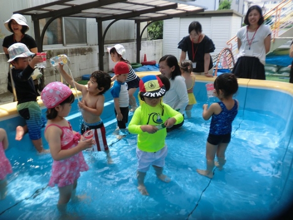 水あそびをしました