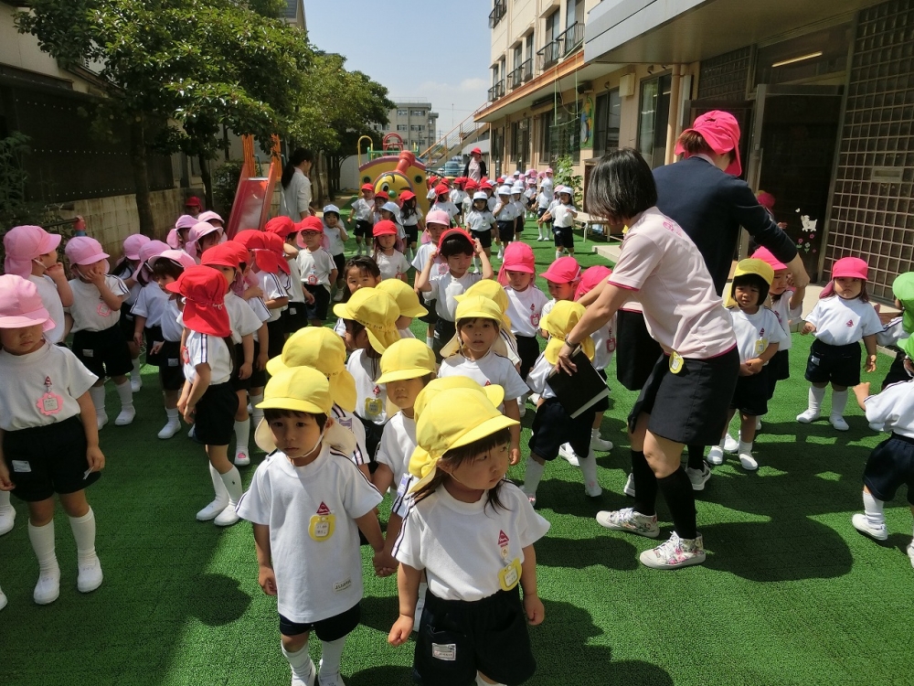 今年度初めての避難訓練（地震）