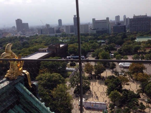 大阪城の中から見た景色