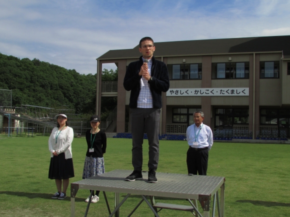 全校朝礼がありました。