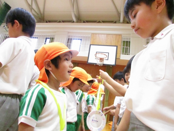 朝日塾幼稚園年長さんと交流