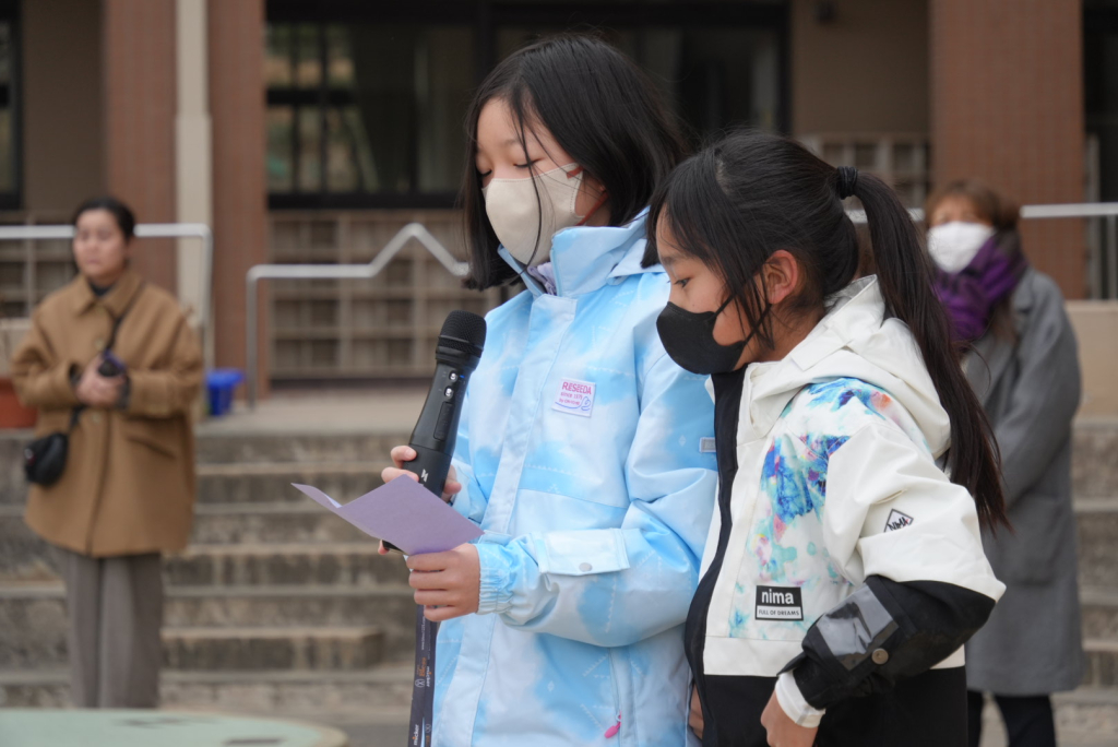 スキー教室出発式
