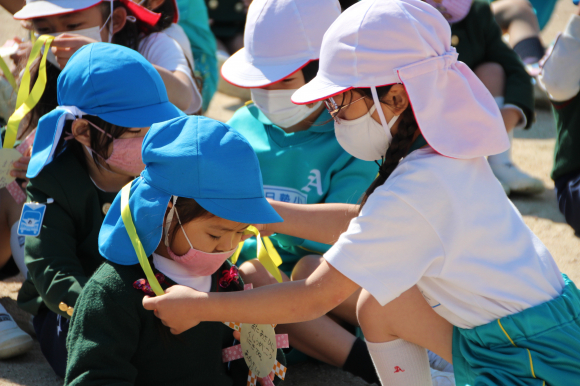 朝日塾幼稚園の年中さんとの交流