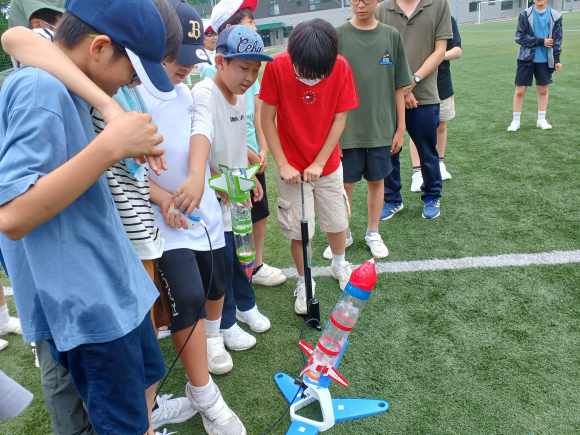 夏合宿　2日目　理科実験　発射