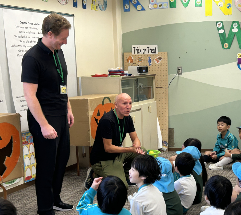 朝日塾幼稚園児との交流会