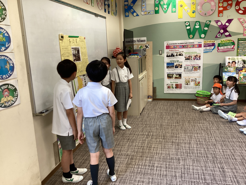 朝日塾幼稚園児との交流会