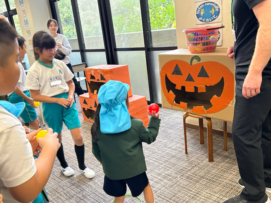 朝日塾幼稚園児との交流会